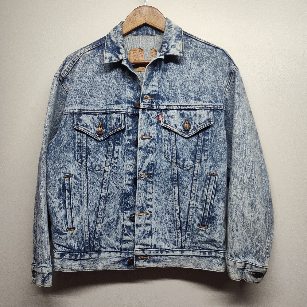 Levi's Vintage Denim Jacket Women Size L Blue Acid Wash 90s Retro Y2K 57508-0299